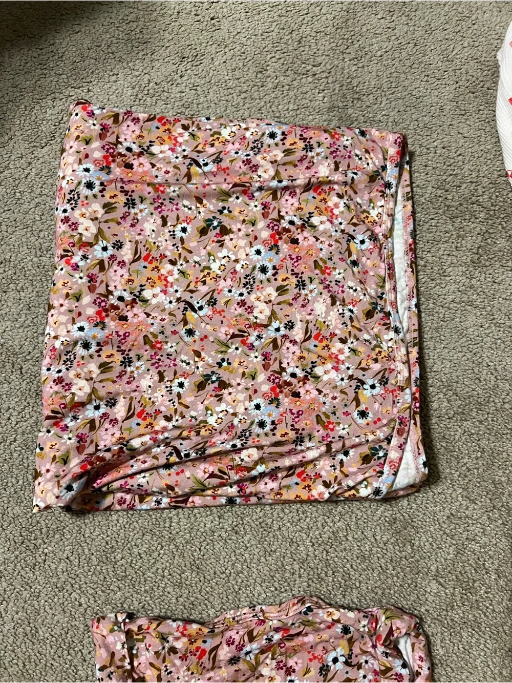 Lou Lou & Company Pink Floral Baby Romper & Matching Swaddle